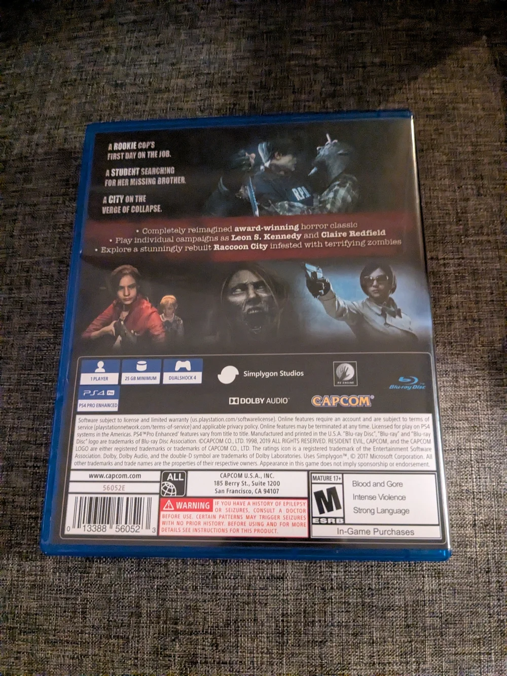 Sony PS4 Resident Evil 2